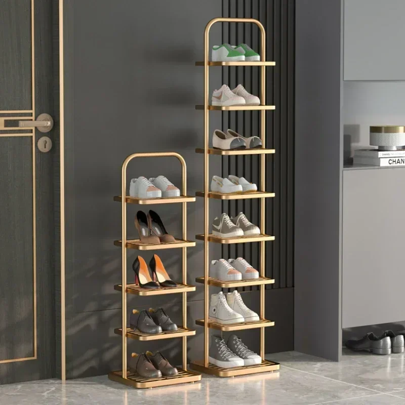 Light Luxury Multi-Layer Iron Art Shoe Hanger Double Pipe Wardrobe Organizer Enhanced Load Bearing Modern Design Home Storage