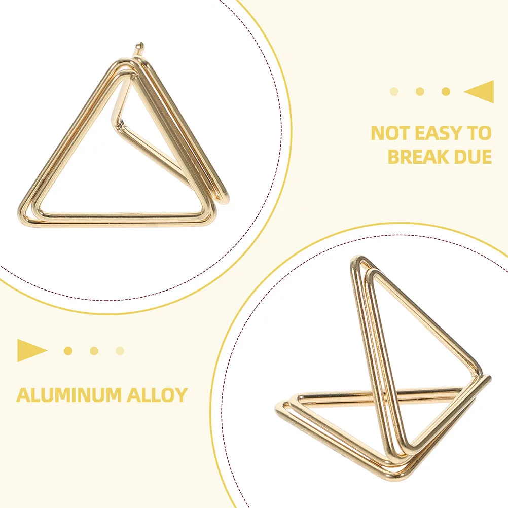 

20pcs Triangle Memo Clips Paperclips Shaped Desk Clamps Note Holders Aluminum Alloy Table Number Photo Menu Stand