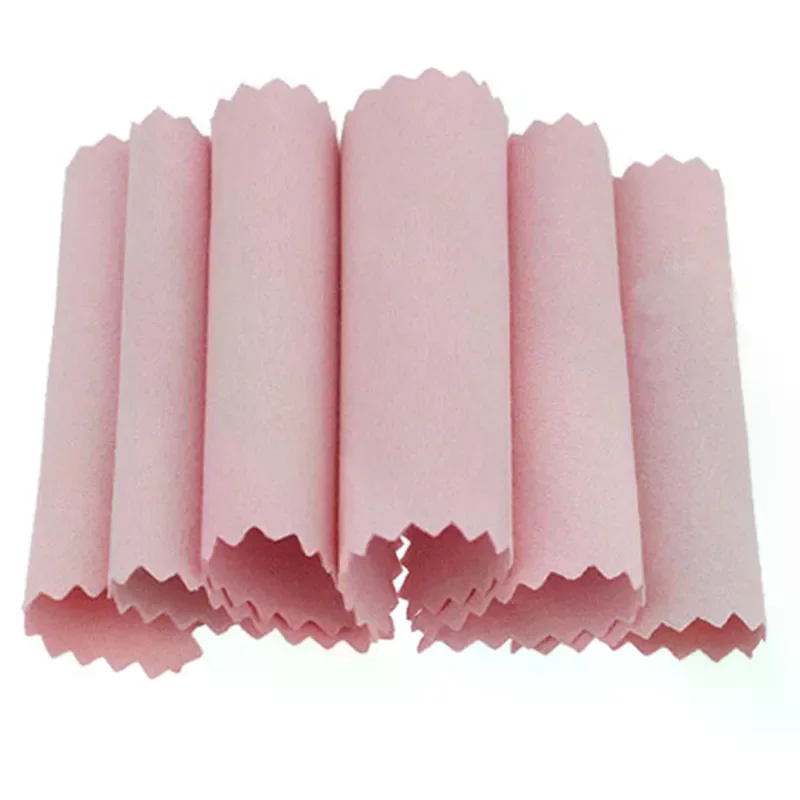 50pcs/pack 8cm*8cm Polishing Cloth Pink Color Jewelry Polishing Fabric Polish Cleaning Cloth Care For 925 Clean Cleaning Cloth