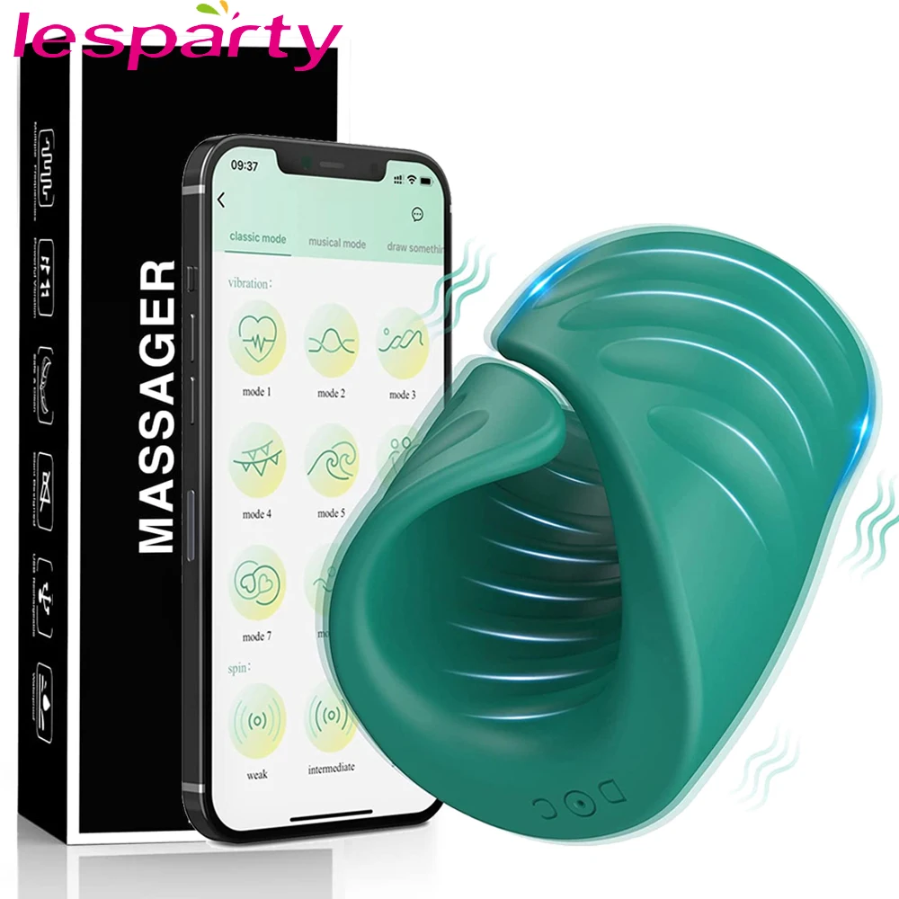 Bluetooth APP Penis Training Vibrator for Men Sex Machine Male Masturbator Sex Toy for Men Delay Penis Cock Ring Glans Trainer