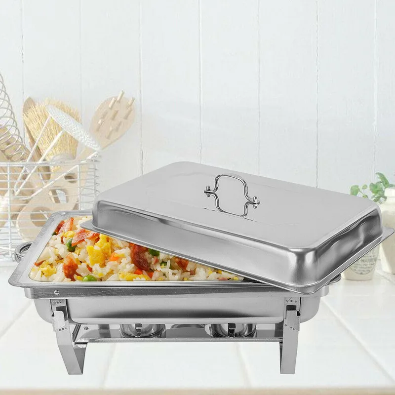 Stainless Steel 9L Holding Food Warmer Heat Stove Detachable Frame Container Buffet Dining Plate Dish