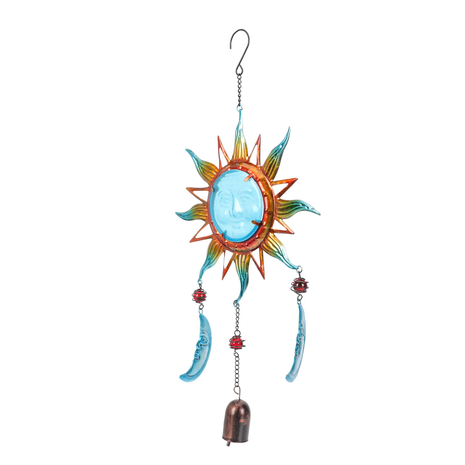 

1Pcs Garden Outdoor Wind Chime Metal Sun Hanging Window Pendant Decorative Bell Metal Wind Chime Glass Craft Pendant