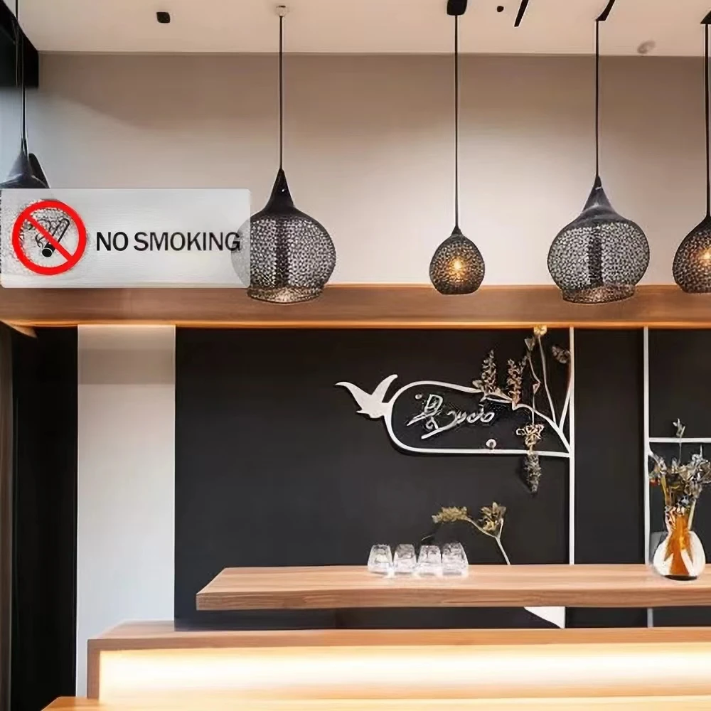 1 piece non-smoking area coffee shop wood sign design hanging decoration home café bar wall decoration wood sign home