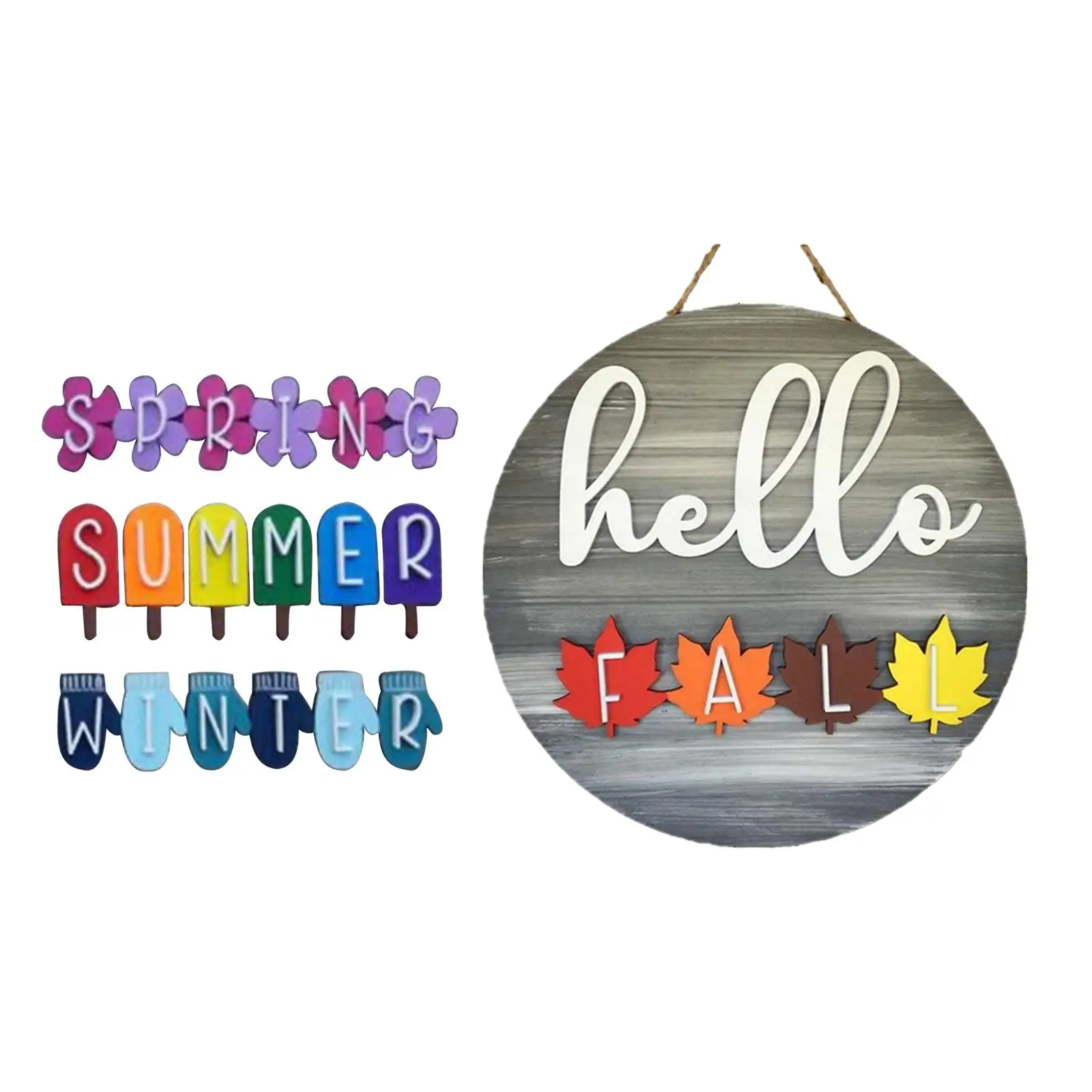 Seasonal Interchangeable Door Sign Welcome Door Hanger for Christmas Gift