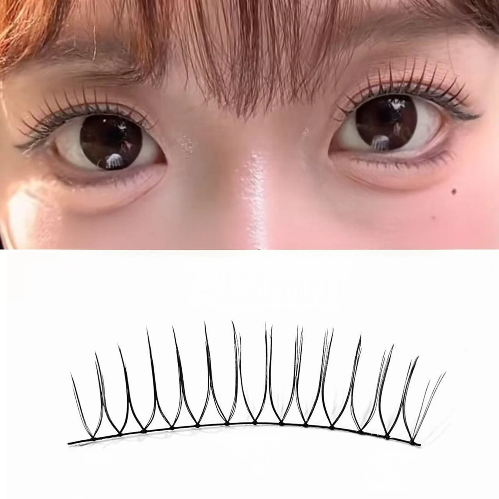 U 字型つけまつげフルストリップ韓国スタイル自然な見た目のふわふわまつげ女性女の子パーティー毎日のメイク