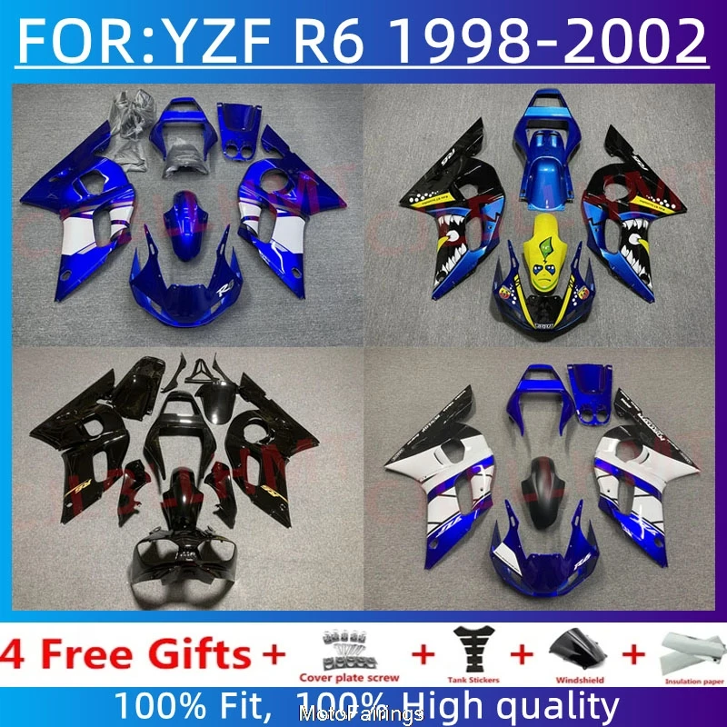 Motorcycle fairing kit fit for YAMAHA YZF R6 98 99 00 01 02 plastic 1998 1999 2000 2001 2002 fairings bodywork kits