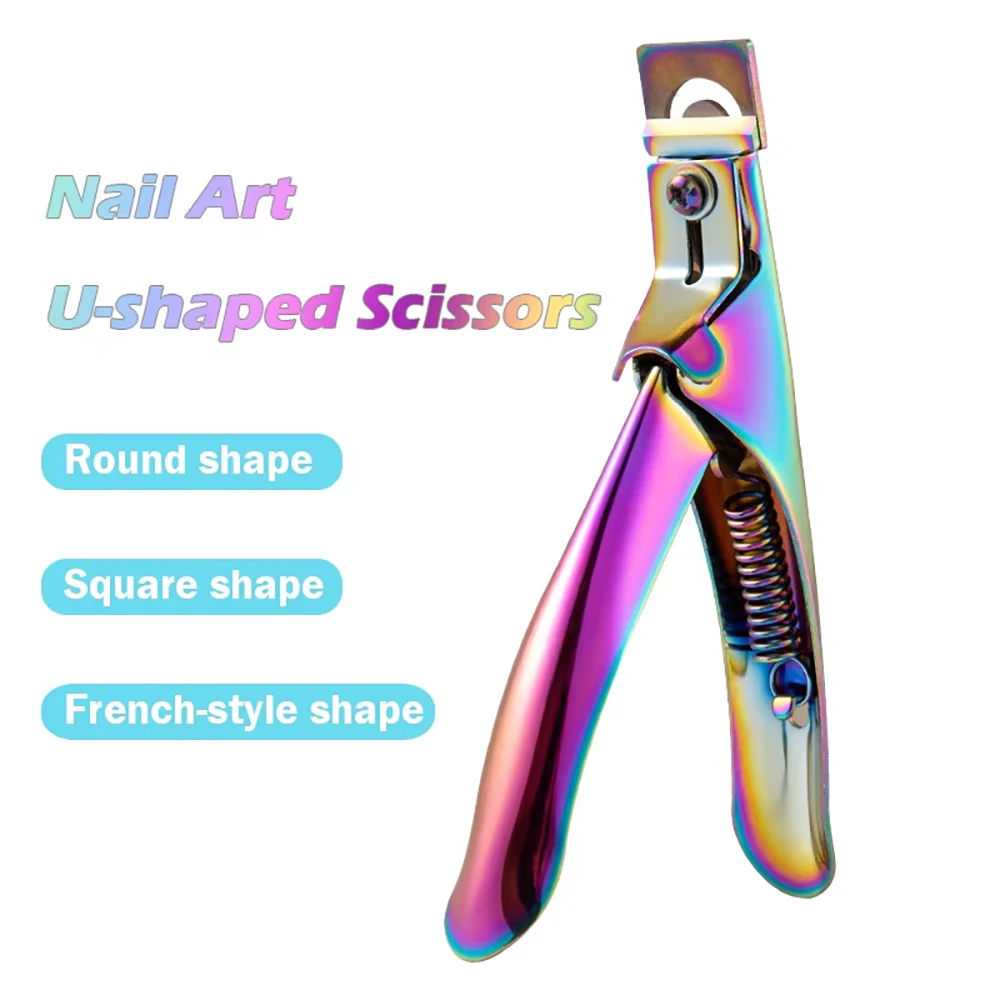 Acrylic Nail Cutter Stainless Steel Clipper Scissors U Word False Tips Trimmer Manicure Tools Straight Cut Kit With 12pcs Magnet view 6