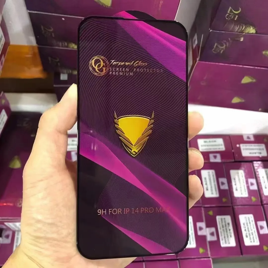 25 قطعة من الزجاج الذهبي OG لهاتف IPHONE 17 Air Pro Max 16 15 14 13 12 11 واقي شاشة كبير منحني بالكامل