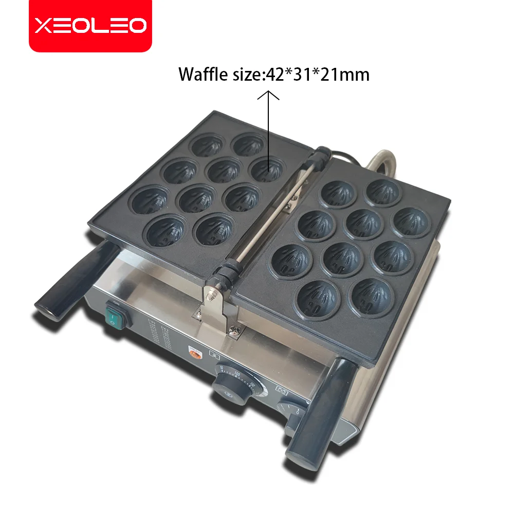 Xeoleo Elektrische Wafelmakers 1400W 10 Gaten Walnoot Vorm Wafel Maken Machine Kooktoestel Non-Stick