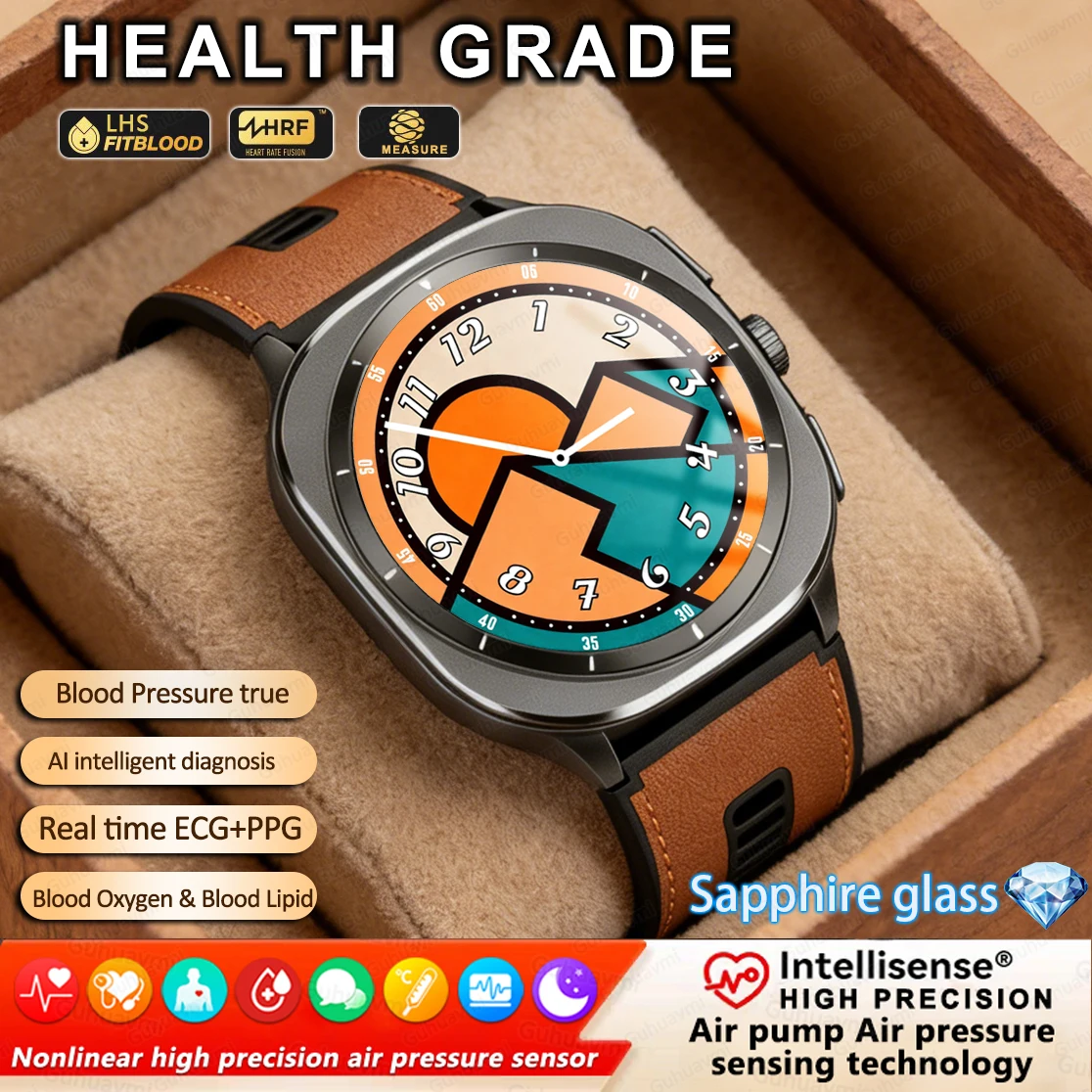 

Smart Watch Men Airbag measurement ECG Air Pump Blood Pressure BO2 Call NFC SmartWatch For Android iOS Man Uric acid blood fat