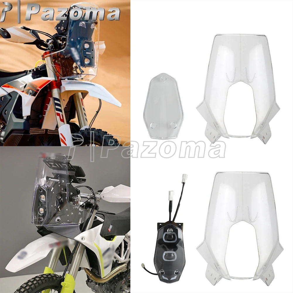 Dirt Bike Windscreen For 450 RALLY REPLICA 701 BAJA 701 RALLY ENDURO 690 BAJA Wind Air Deflector Front LED Headlight With Shield