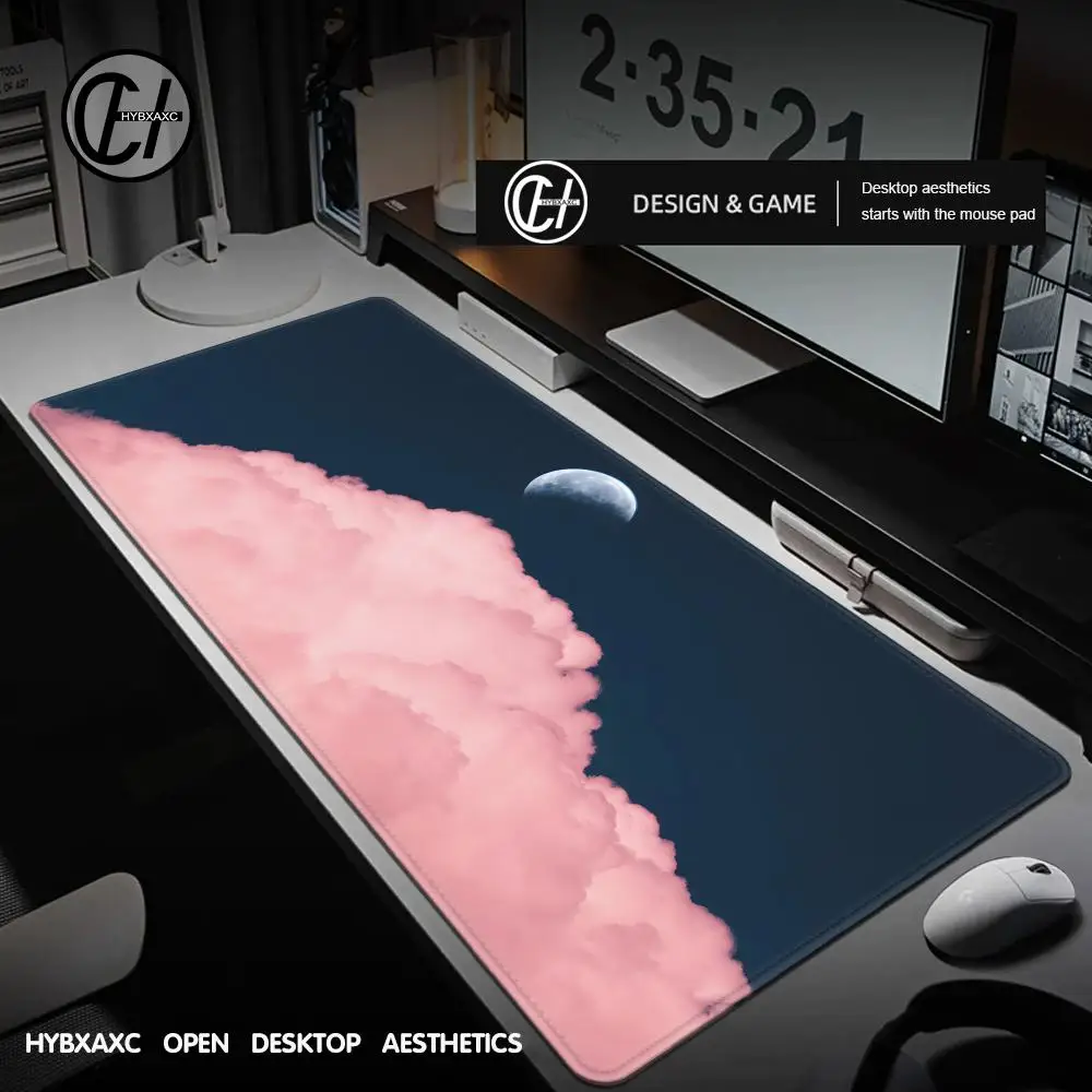 

Moon Landscape Anime Large Gaming Mouse Pad Office Home Computer Desktop Mats HD XXL 90x40cm Non-slip Rubber Pads with Lock Edge