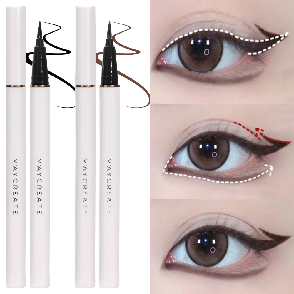 Stylo Eyeliner Liquide Noir Ultra-Mince pour Femme, Maquillage Waterproof, Longue Durée, vaccage Rapide, Lisse, Cosmétiques, 256