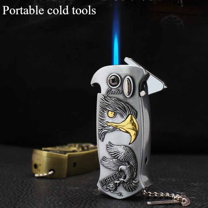 Cool Lighter Tool Metal Lighter Butane Torch Gas Windproof Lighter Smoking Accessories Protection Tool Lighters Smoking - view 2