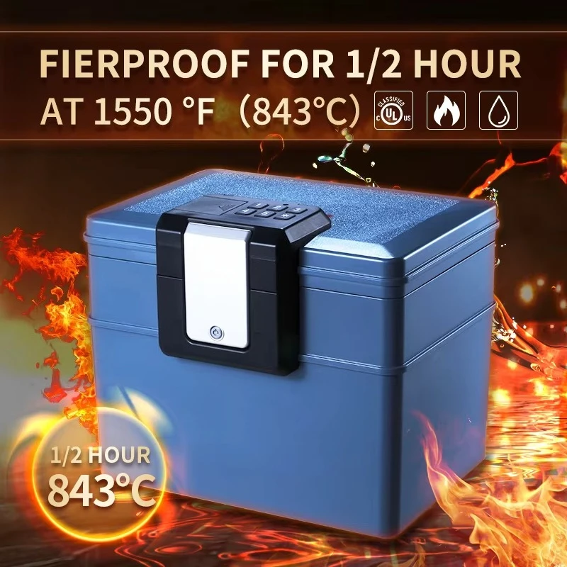 Waterproof Fireproof A4 File Folder Safety Document Box with Password Lock