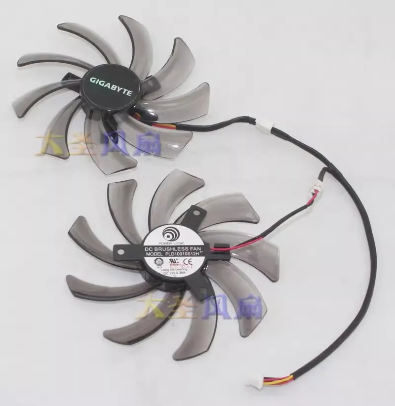 Free shipping, brand new original, suitable for Gigabyte PLD10012S2H 12V 0.30A hole pitch 4CM diameter 9.5CM 9510 graphics card