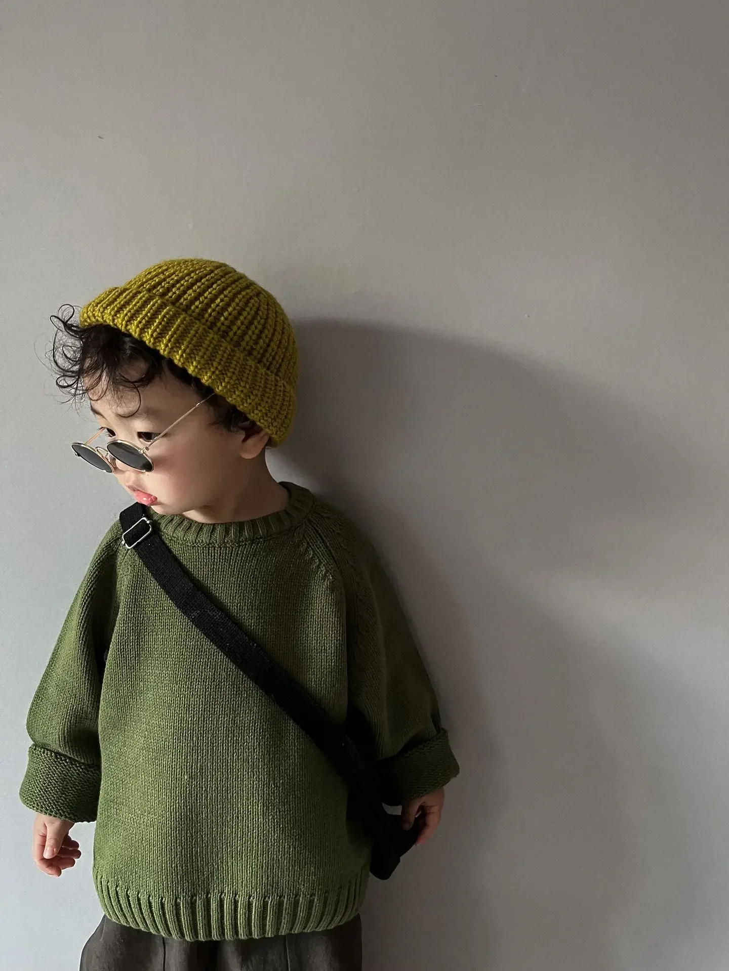 Autumn Winter Kids Clothes Kids Sweaters Boys Girls Knit Pullover Solid Girls Thick Sweater Kids Knit Wear