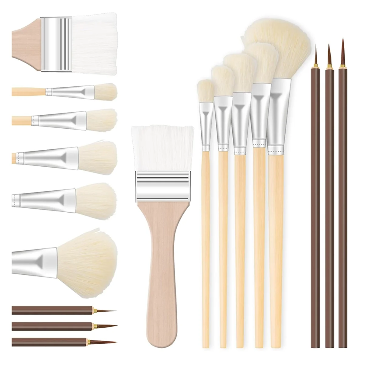 9 PCS Acrylic Paint Brushes Set,Paintbrushes for Acrylic Paint with Detailed Outlines Depicting Brushes