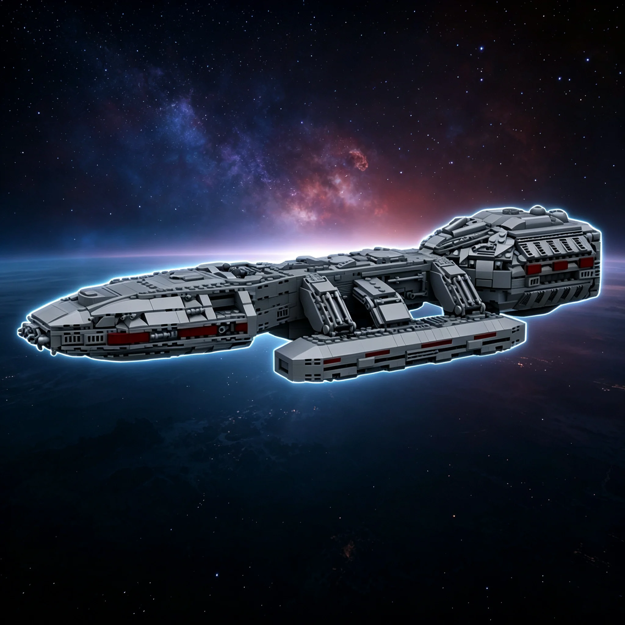 MOC Space Ship Bricks Classic Movie Battlestar Galactica 2222pcs Building Blocks Toys Gift