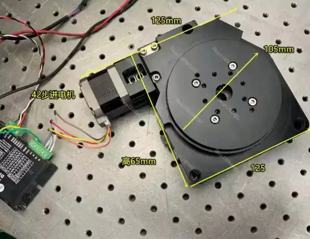 Second hand 42 Stepper Motor Turntable High Precision R Axis Worm Gear 100mm Table CNC Indexing Plate Disassembled Part