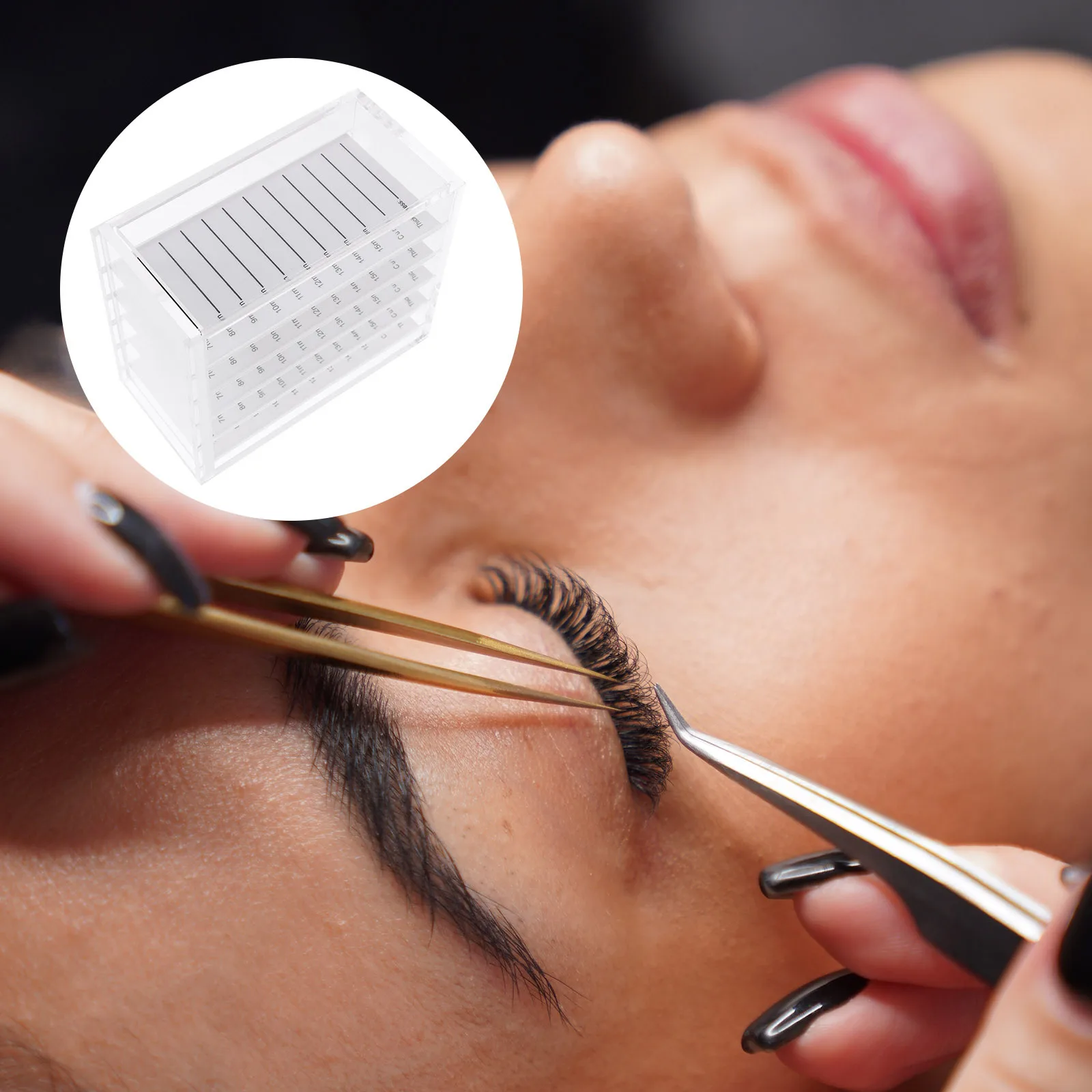 

Acrylic Eyelash Case Clear False Eyelash Organizing Box 5 Layers Portable Travel Storage Organizer False Lash Storage Container