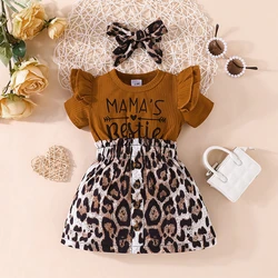 Dress For Kids 3 - 24 Months Korean Style Fashion Summer Short Sleeve Leopard print Princess Formal Dresses Ootd For Baby Girl