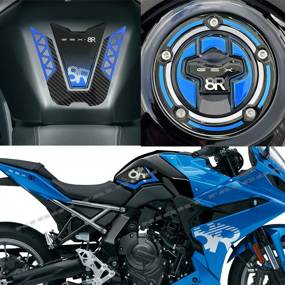 GSX 8S Tank Pad Motorcycle Accessories 3D Epoxy Resin Sticker Protection Decal Stickers Kit for Suzuki GSX 8R GSX-8R 2024-