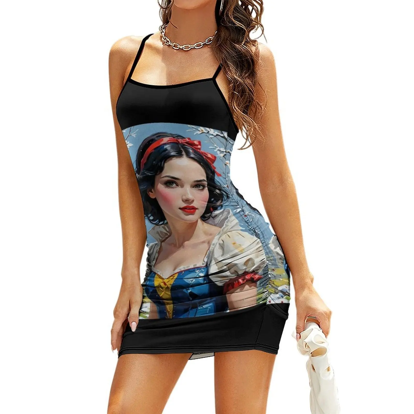

Snow White - Classic Fairytale Princess in Enchanted Snowy Forest Scene Sling Dress dress party night