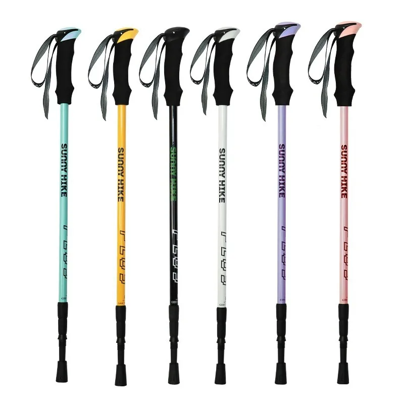 Telescopic Trekking Poles 7075 Aluminum Alloy Internal Lock Ultralight Portable Walking Sticks For Hiking Camping