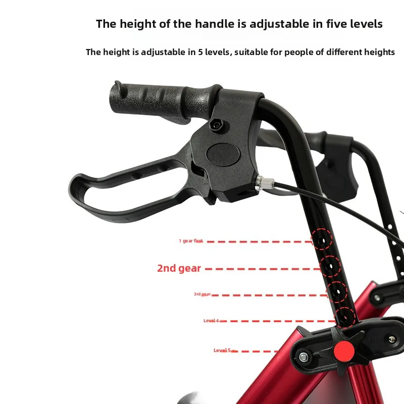 Aluminum Alloy Rollator Walkers for Seniors Shopping Carts Walkers Rehabilitation  Four-wheel Walking Aids for Elderly People