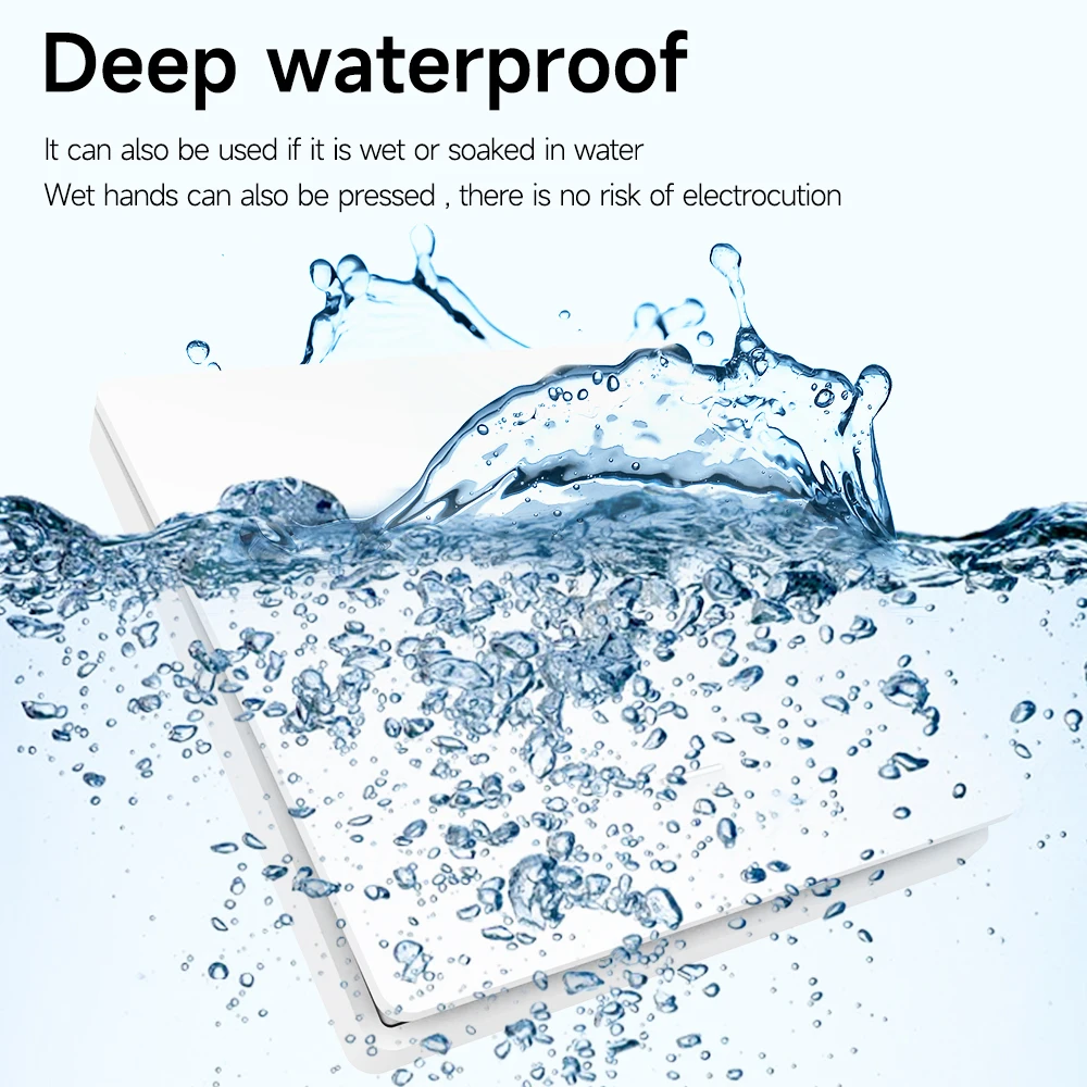 Battery Free RF433 Household Wireless Wall Switch Wiring Free Self Generating Kinetic Energy Panel Waterproof Lighting Switches