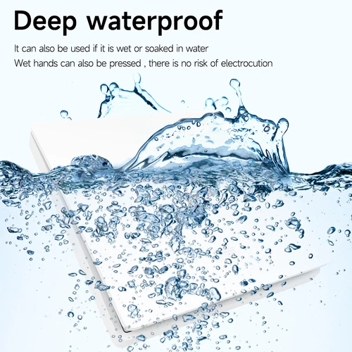 Imagen 2 del producto Interruptor de pared inalámbrico para el hogar RF433, sin batería, cableado, Panel de energía cinética autogenerador, interruptores de iluminación impermeables