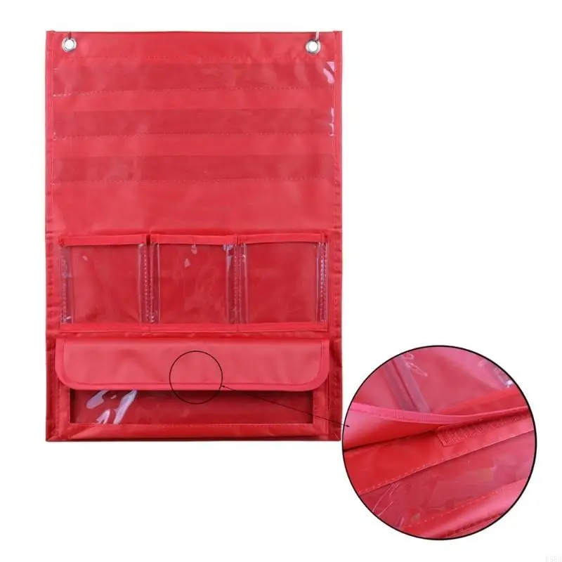 D5BB Counting Caddie & Place Value Pocket Chart 7 Pockets Classroom Counting Pocket Chart with Straws for Preschool