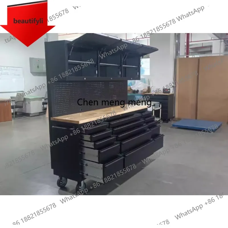 

Металлический шкаф-тумба для инструментов из нержавеющей стали A38 430, усиленный, для мастерской, с ящиками, комбинированный с верстаком