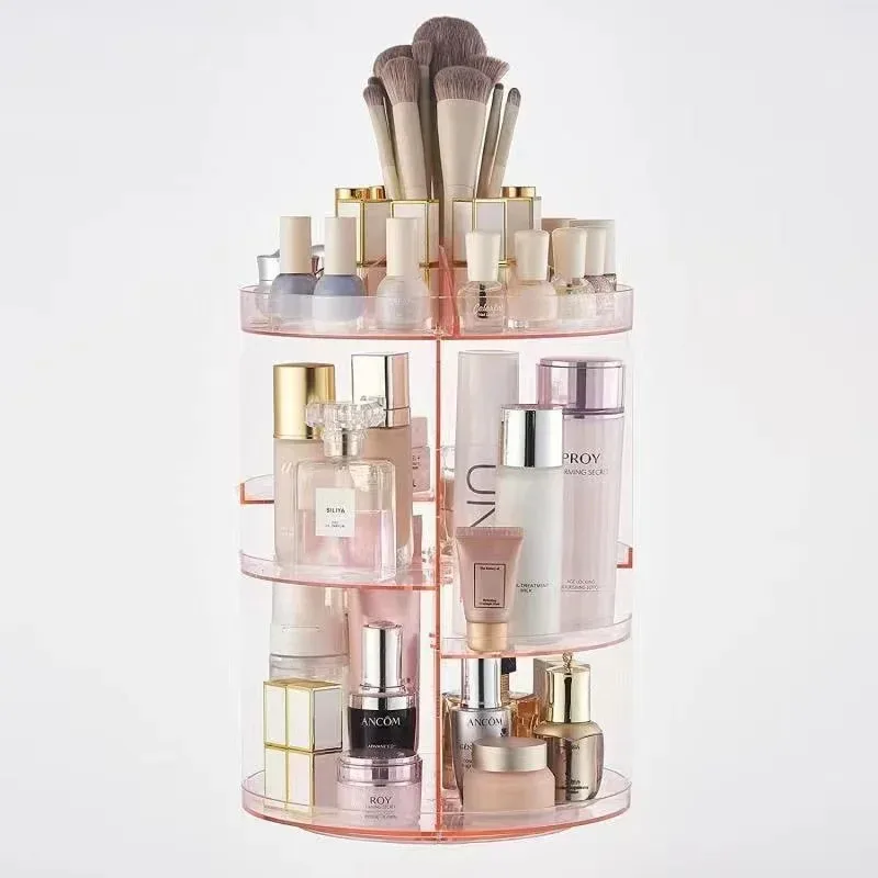

360° Rotating Makeup Organizer, Spinning Bathroom Organizer Countertop, organizer for cosmetics,Cosmetic Holder Shelf,(Clear)