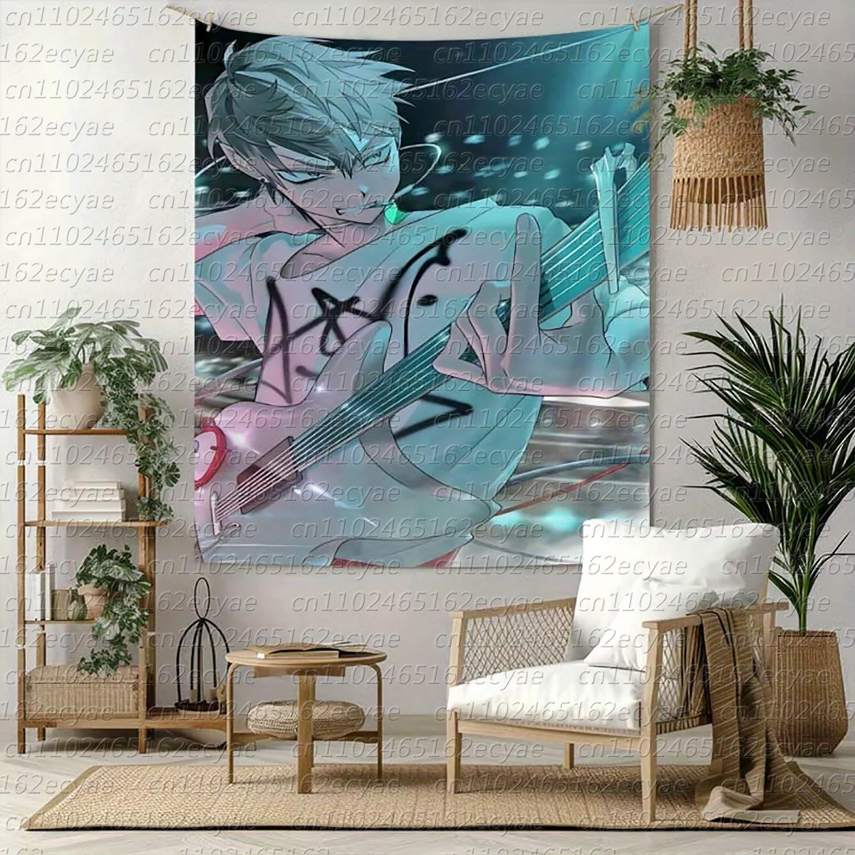 Alien Stage Heart Theme Tapestry - Vibrant Anime Wall Hanging Horizontal Home Decor for Bedroom, Living Room, Office