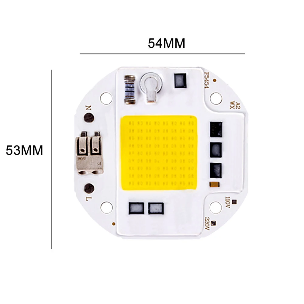 Chip LED COB AC220V 20W 30W 50W IC inteligente sin necesidad de controlador lámpara COB para exteriores lámpara de cuentas DIY foco de luz de inundación lámpara de Chip de iluminación