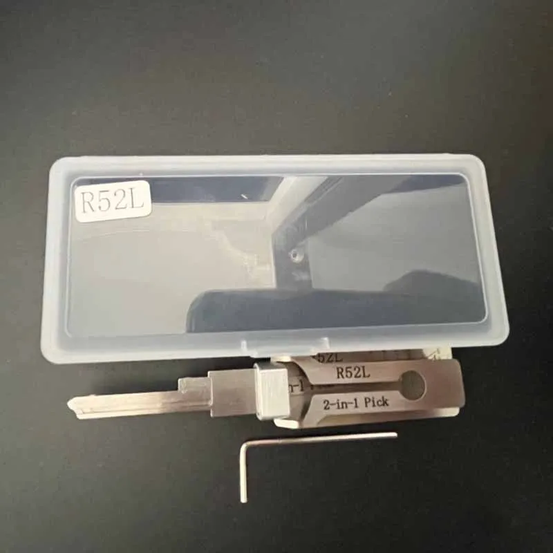 1/2 قطعة سلسلة مفاتيح اختيار الأقفال مفتاح رئيسي Lishi R52L (مطول) 2 في 1 اختيار وفك التشفير لعلامة فيليب الطويلة من الأقفال