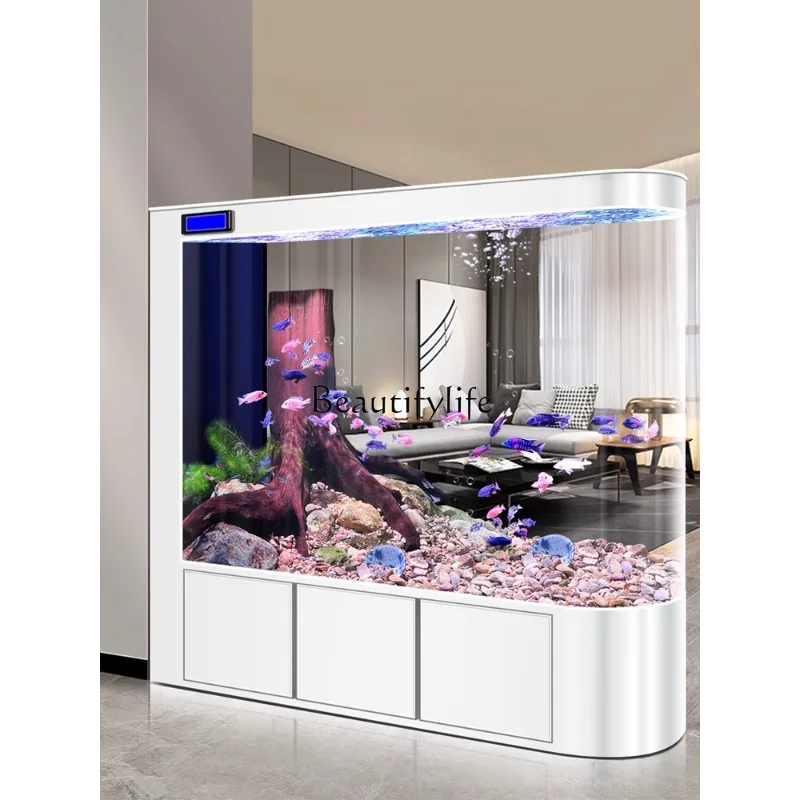 

Screen fish tank, large aquarium partition wall in the living room, floor-to-ceiling lazy people do not need to change water