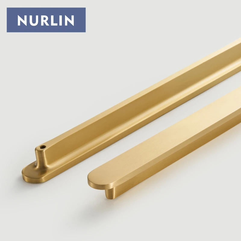 Nurlin Brass Circular Handles At Both Ends Kitchen Cabinet Drawers Wardrobe Pulls Paired With Round Plain Knobs