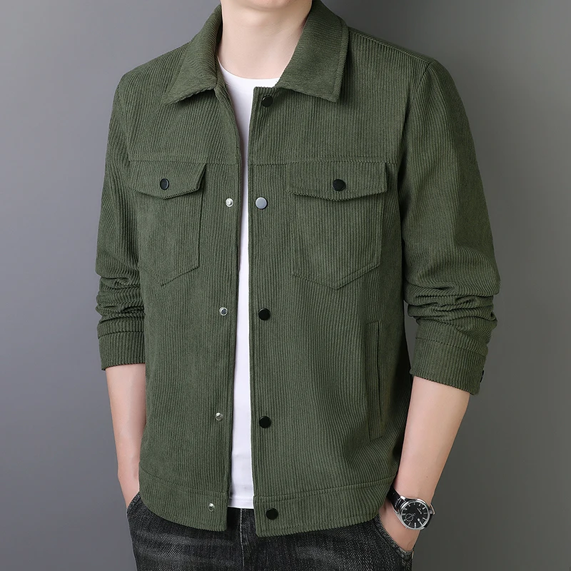 

Corduroy Youth Business Jacket Retro Style Men's Jacket Spring Autumn High-end Minimalist Versatile Trendy Brand Cardigan Jacket