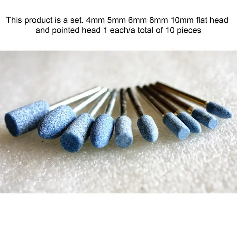 Kit de cabeça de polimento multifuncional, rebolo para pedra 10x azul, ferramenta de polimento, acessórios para moedor elétrico