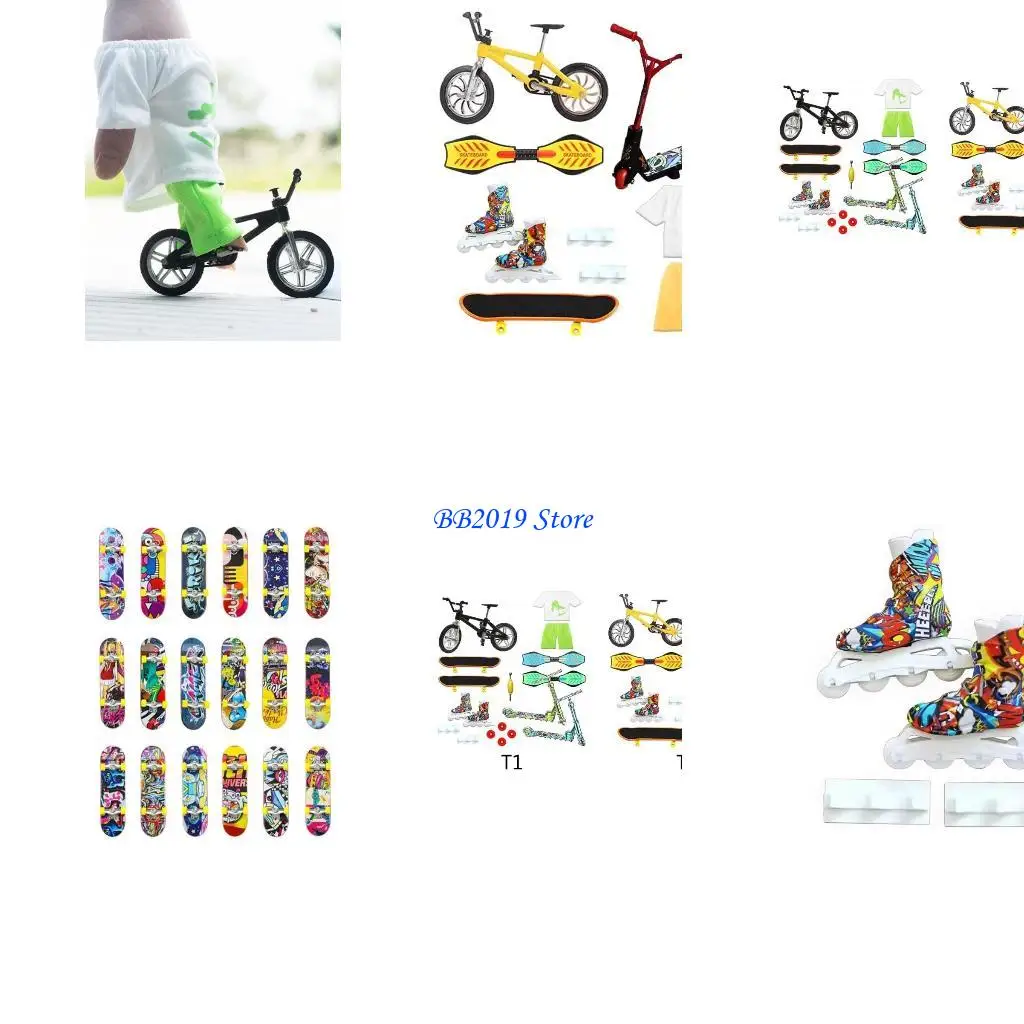 

Q0KB Finger Bike Finger Scooter Mini Skateboards Skateboard Set Finger Scooter