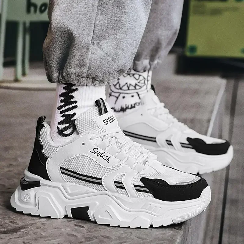2024 Summer New Men\'s Shoes Casual Small White Shoes Men Anti-slip Wear Increasing Sports Shoes Soft Soled Running Shoes Men