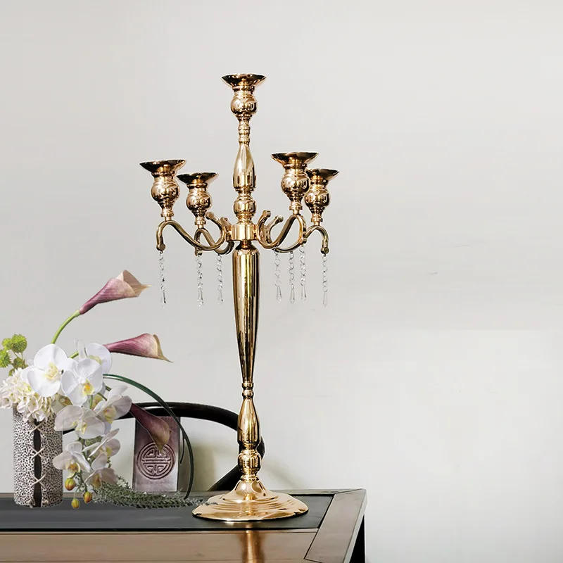 

Wedding props gold wrought iron electroplated dobby candlestick home party wedding scene hotel table floral decoration