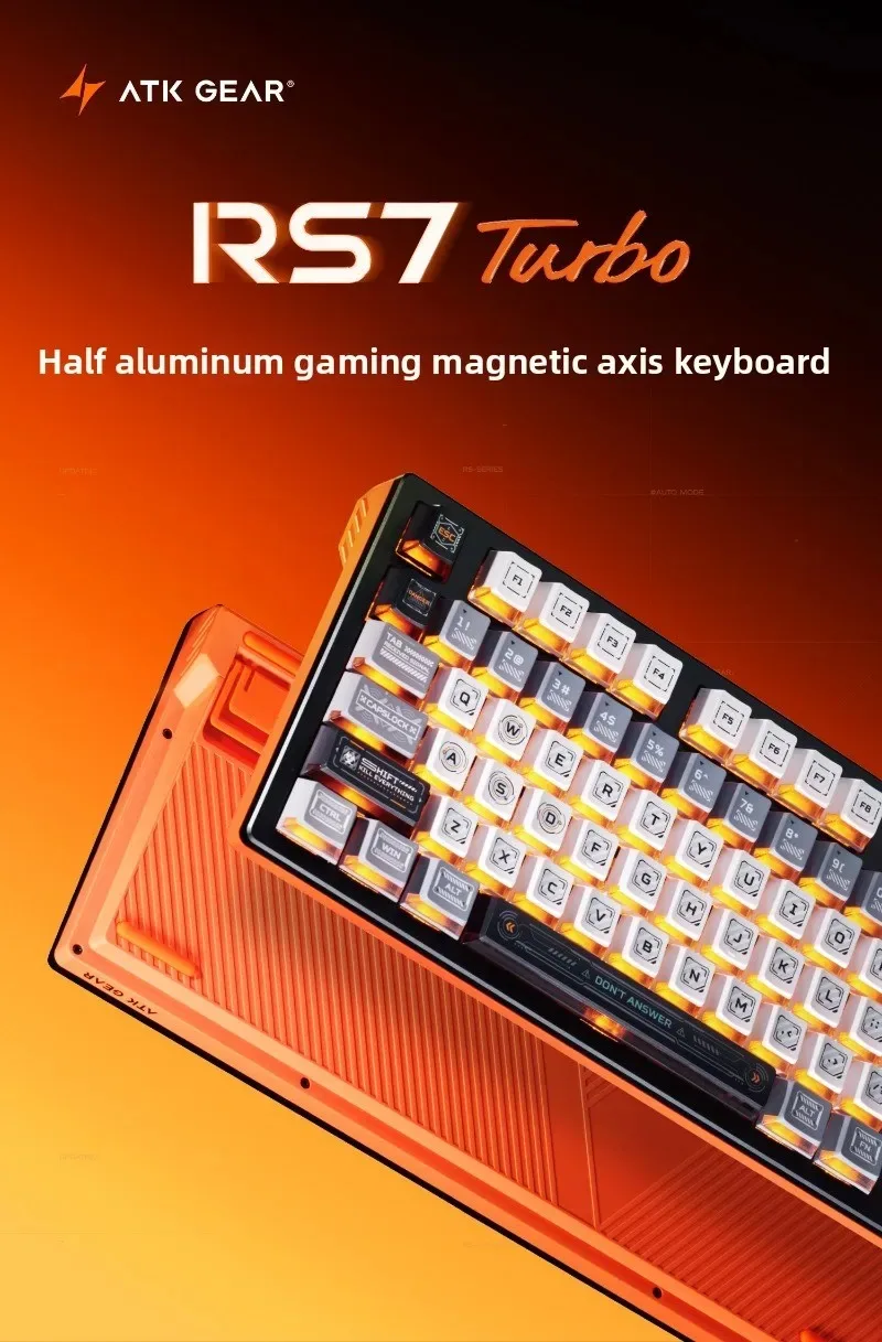

Проводная клавиатура ATK RS7 Turbo Esports с магнитной осью — 8K с низкой задержкой, алюминиевая позиционирующая пластина, аксессуары для игр и ПК премиум-класса