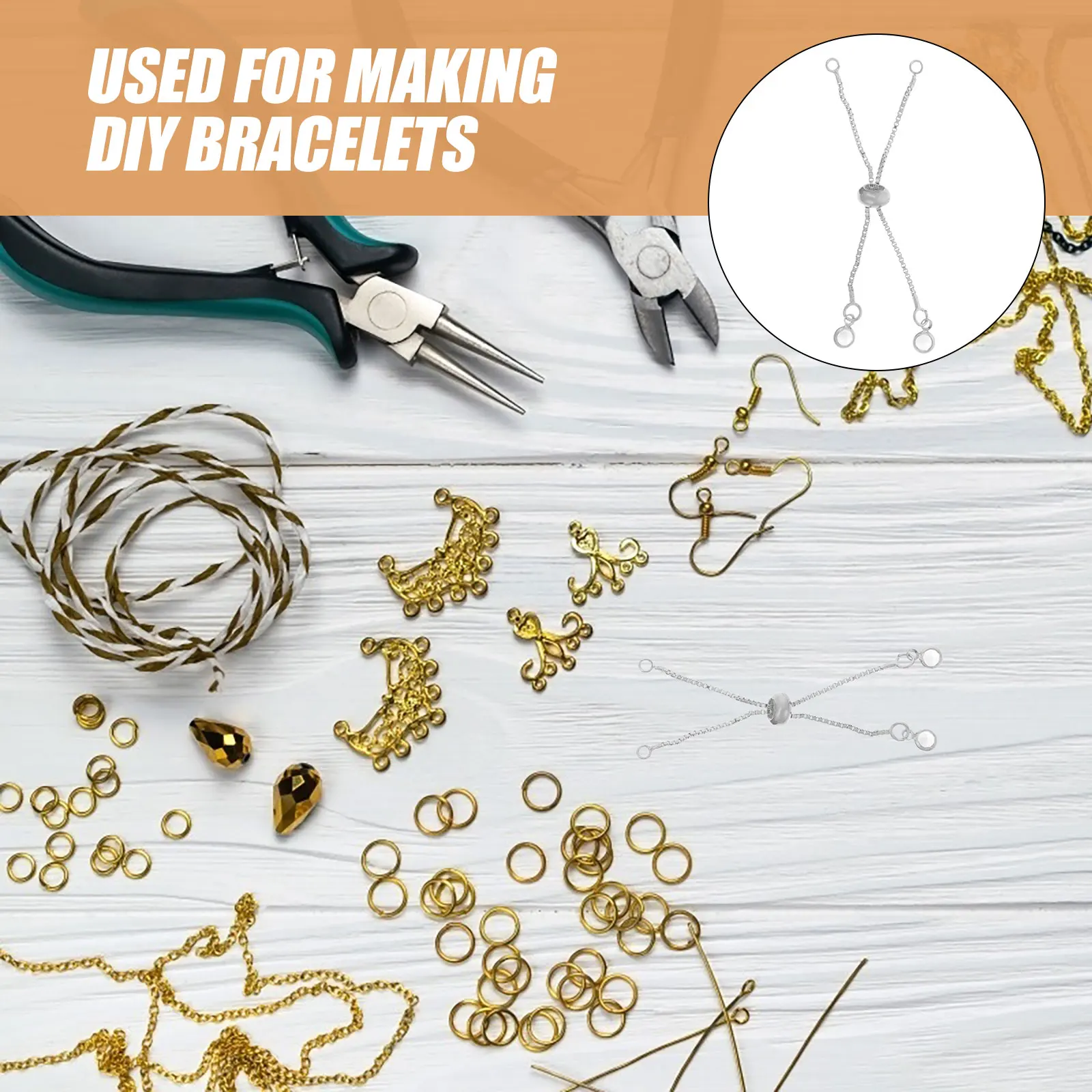 

Bracelet Buckle Extension Chain Jewelry Making Kit Extenders Slider Chains for Necklaces Bracelets