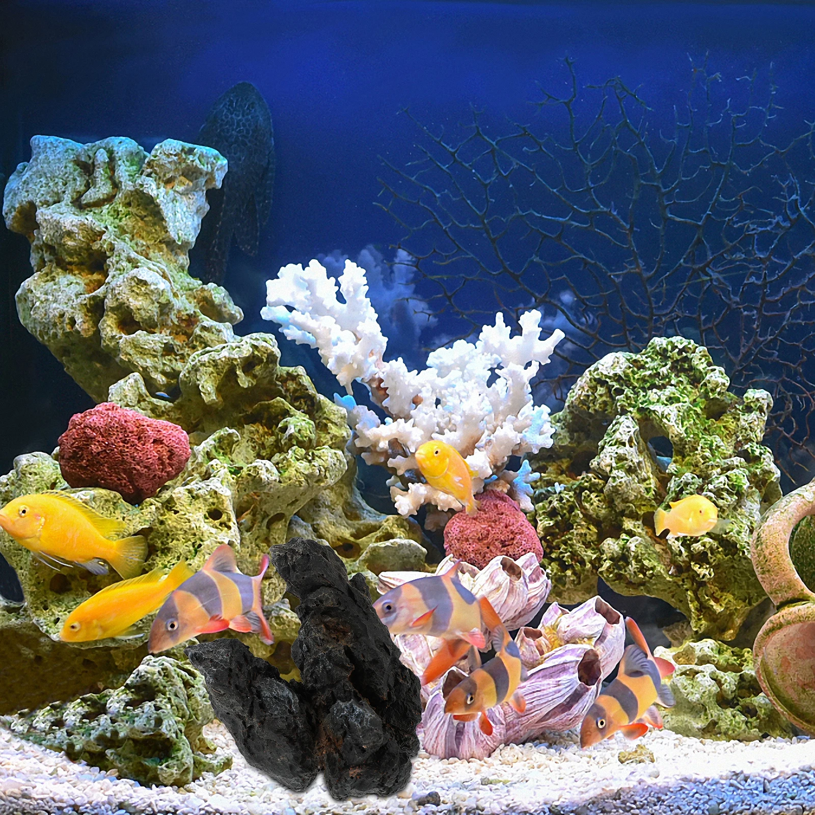 

Realistic Resin Stone Ornament Fish Tank Decoration Aquarium Landscape Rock Eco-Friendly Ornament For Aquarium Bonsai