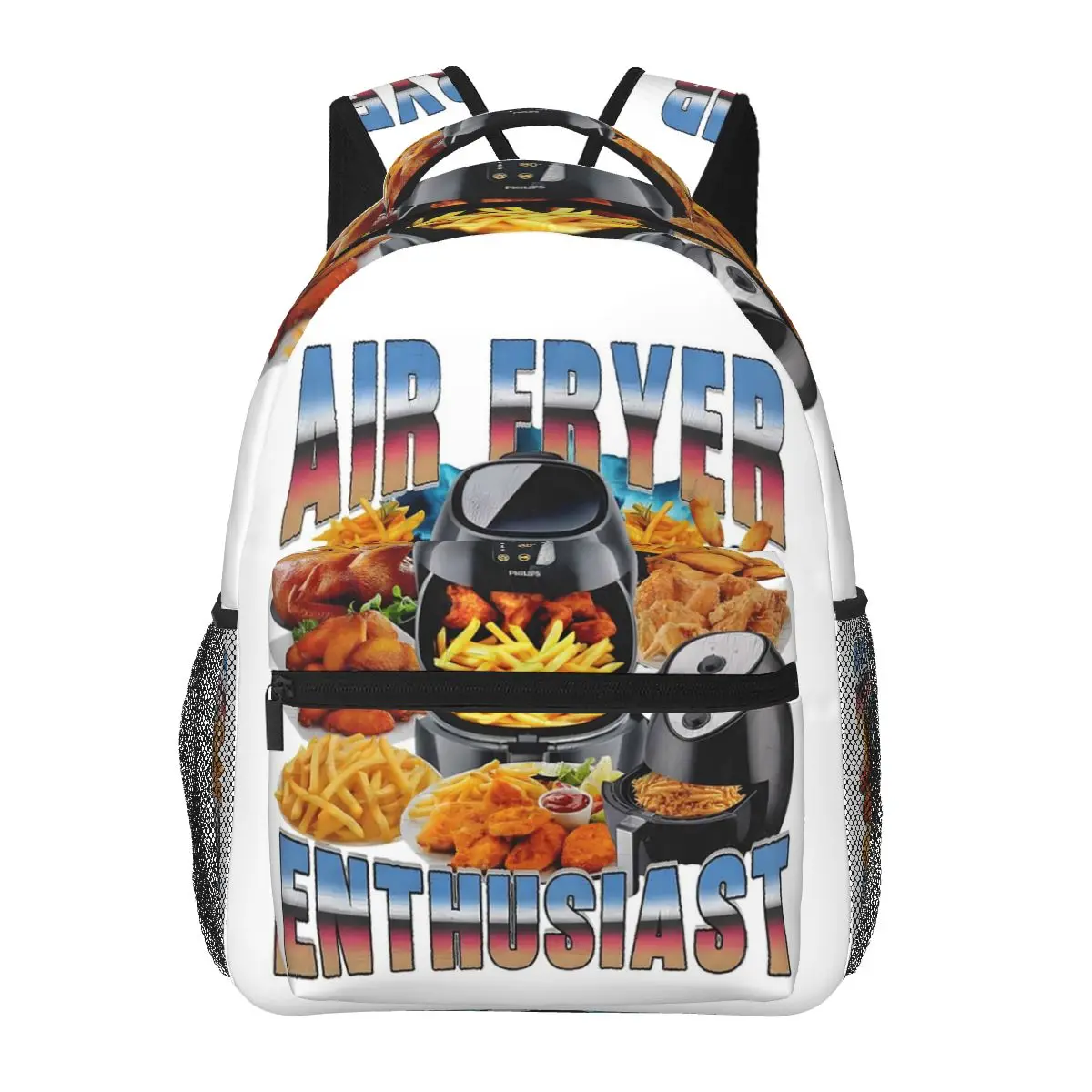 Air Fryer Enthusiast Funny Cooking Meme Student Backpack School Bag Hiking Daypack for Boys Girls Fashion Bookbag Shoulder Bags