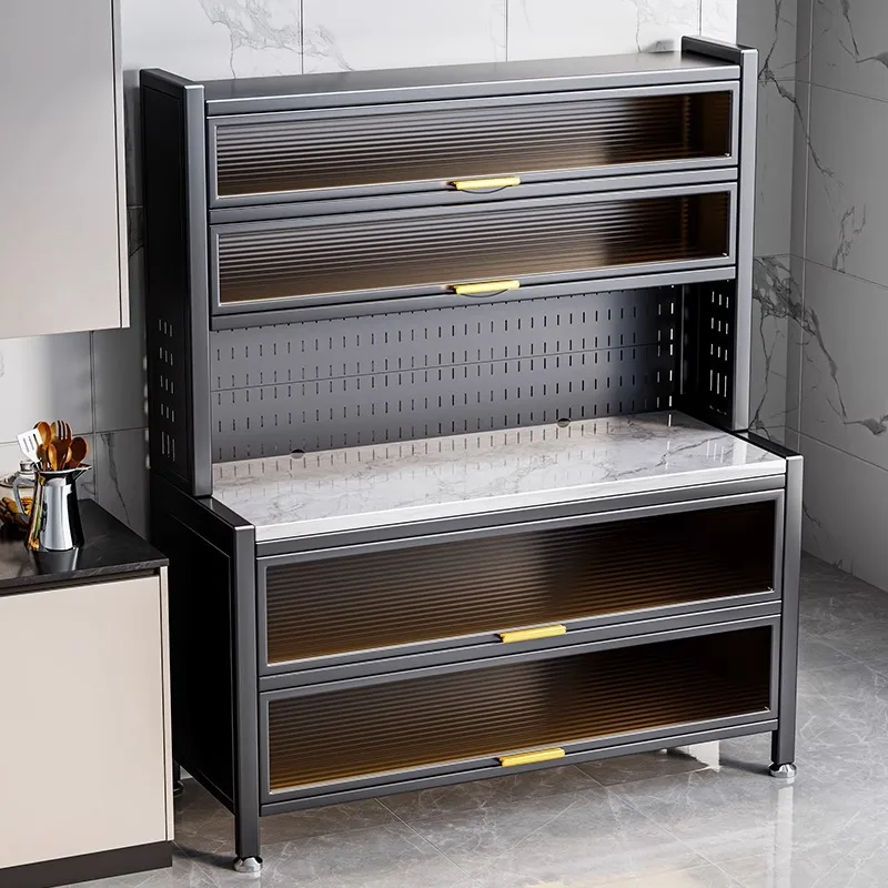 Kitchen multi-functional rack rock slab side cabinet household dust locker multi-layer snack cabinet floor storage cabinet